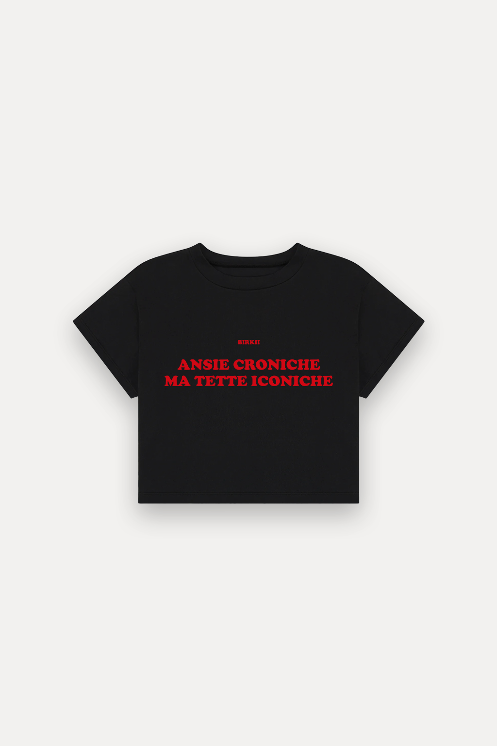 'Ansie croniche ma tette iconiche' crop top