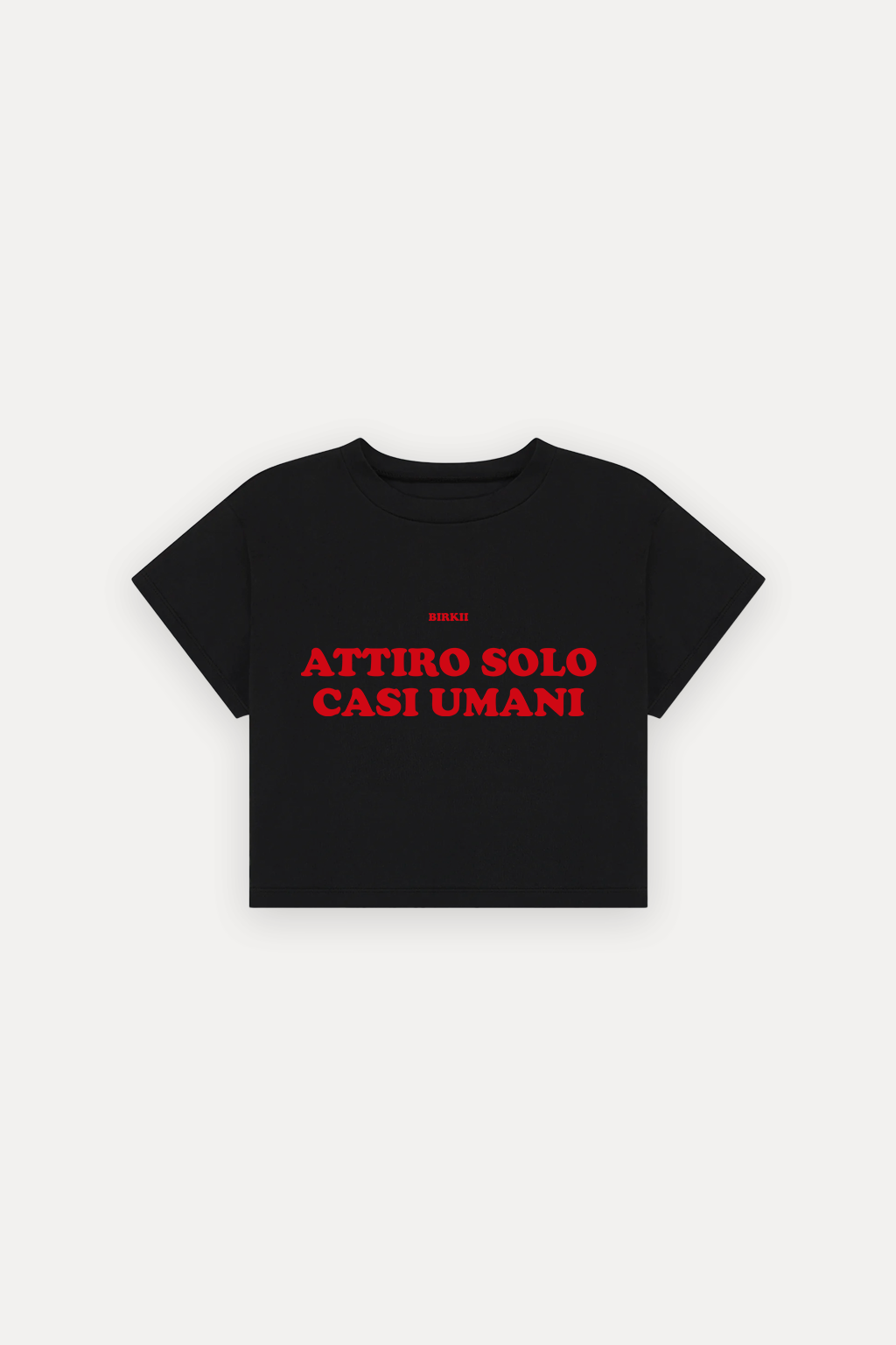 'Attiro solo casi umani' crop top